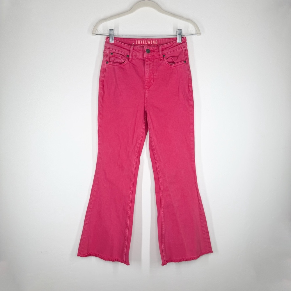 Idyllwind Fueled By Miranda Lambert Pink Denim Raw Hem Flare Jeans Women Size 0